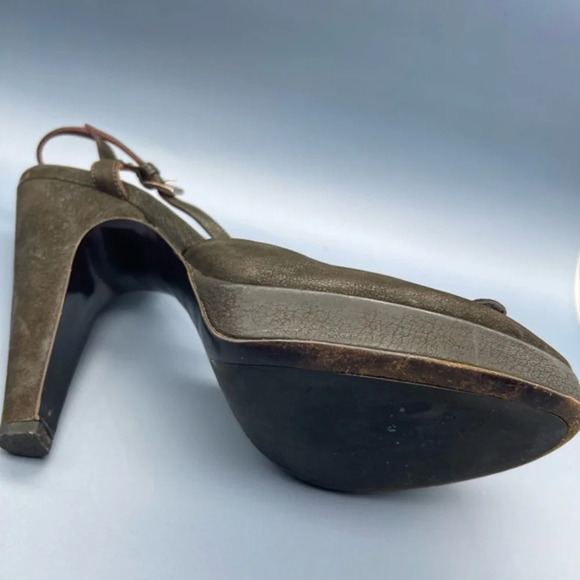 Vintage PRADA Vero Cuoio Peep Toe Embellished Pump - Picture 7 of 14